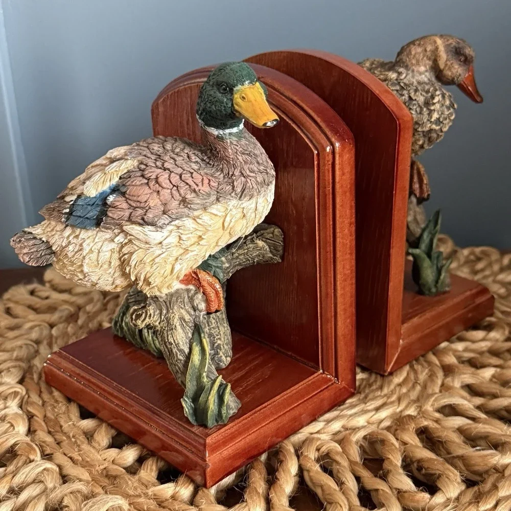 Vintage Duck Bookends – Hunting Lodge • English‎ Manor • Cottagecore Décor